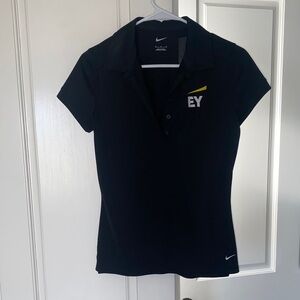 Nike Black Polo Golf Shirt with EY Branded Logo